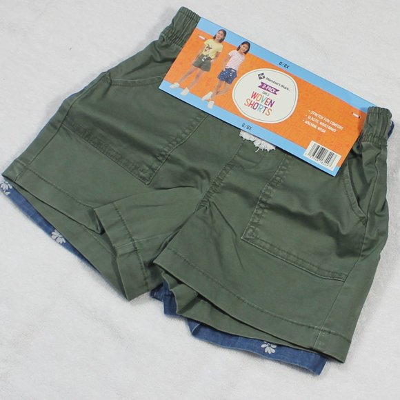 Member's Mark 2-PACK Girl's 6/6x Elastic Waist Woven Shorts - Picture 3 of 5